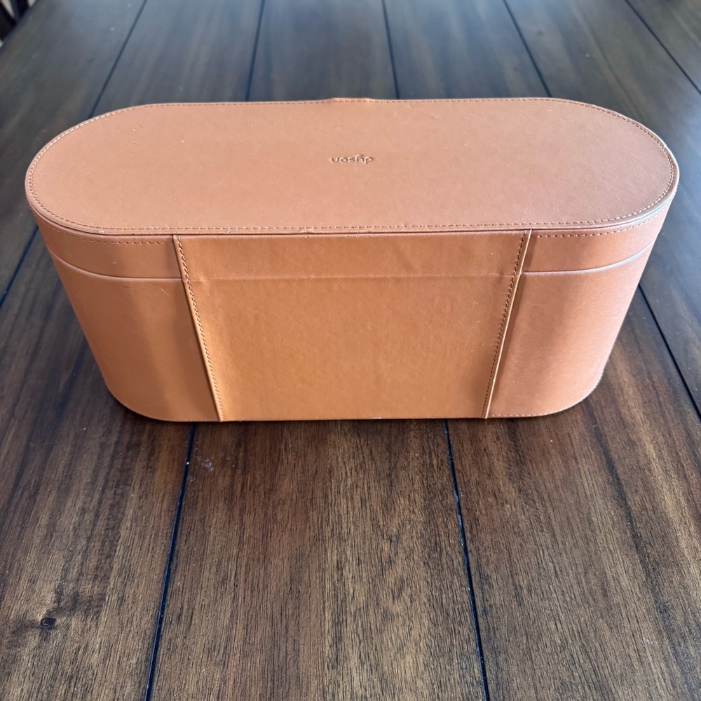 Dyson‎ Airwrap Styler Leather Large Storage Hard Box Brown Traveling Case Only - Picture 2 of 9